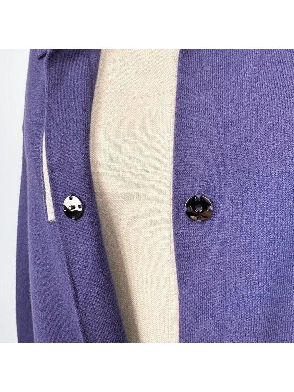 Olsen Women’s Snap Button Mock Neck Sweater Size 4 XS Blue Soft New - Picture 8 of 14